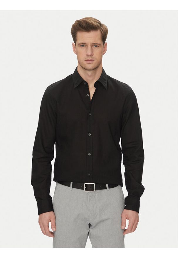 JOOP! Jeans Koszula 15 JJSH-92Hanson2K-W 30045977 Czarny Regular Fit. Kolor: czarny. Materiał: len, bawełna