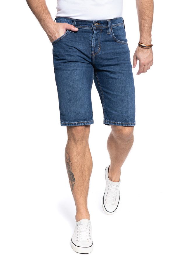 Mustang - SPODENKI MĘSKIE MUSTANG Chicago Short DENIM BLUE 1005417 5000 882. Materiał: denim