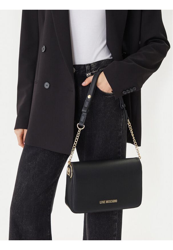 Love Moschino - LOVE MOSCHINO Torebka JC4373PP0NKF0000 Czarny. Kolor: czarny. Materiał: skórzane