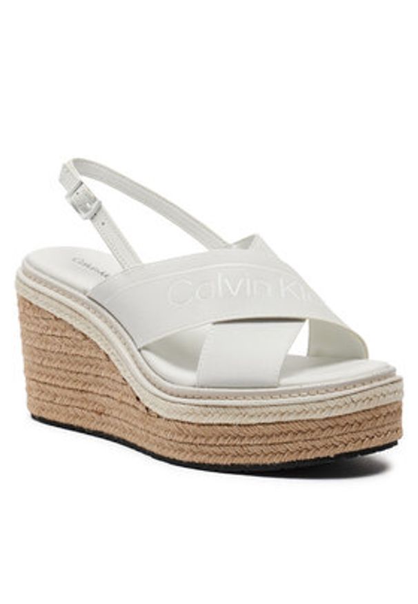 Calvin Klein Espadryle Wedge Sandal 50 He HW0HW01965 Biały. Kolor: biały. Materiał: materiał