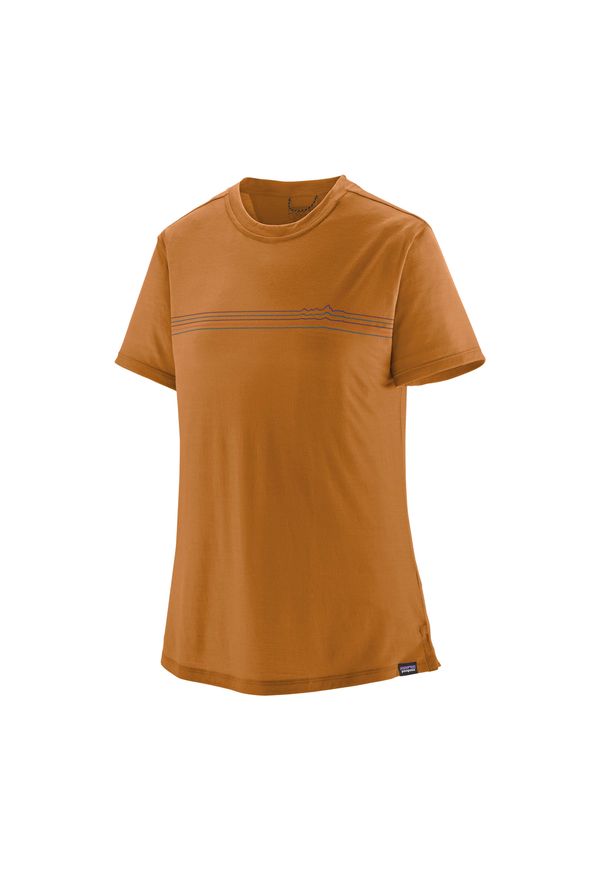 Koszulka damska Patagonia Cap Cool Merino Blend Graphic Shirt. Kolor: brązowy. Sport: turystyka piesza