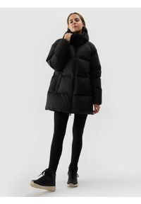 4f - 4F Kurtka puchowa z naturalnym wypełnieniem damska - czarna XXL. Okazja: na co dzień. Typ kołnierza: kaptur. Kolor: czarny. Materiał: puch. Wzór: gładki. Sezon: zima. Styl: klasyczny, casual, sportowy #2
