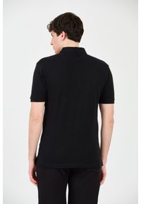 La Martina - LA MARTINA Czarne męskie polo z małym logo, Rozmiar XL. Typ kołnierza: polo. Kolor: czarny