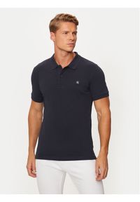 Calvin Klein Jeans Polo Embro Badge J30J325269 Granatowy Slim Fit. Typ kołnierza: polo. Kolor: niebieski. Materiał: bawełna