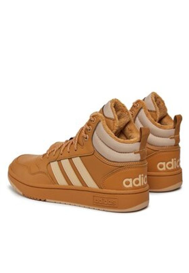 Adidas - adidas Sneakersy Hoops 3.0 Mid IF2636 Brązowy. Kolor: brązowy. Materiał: materiał