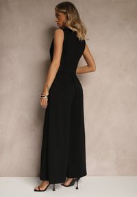Renee - Czarny Kombinezon o Taliowanym Kroju z Wiskozą i Paskiem Raliorea. Kolor: czarny. Materiał: wiskoza. Styl: elegancki #3