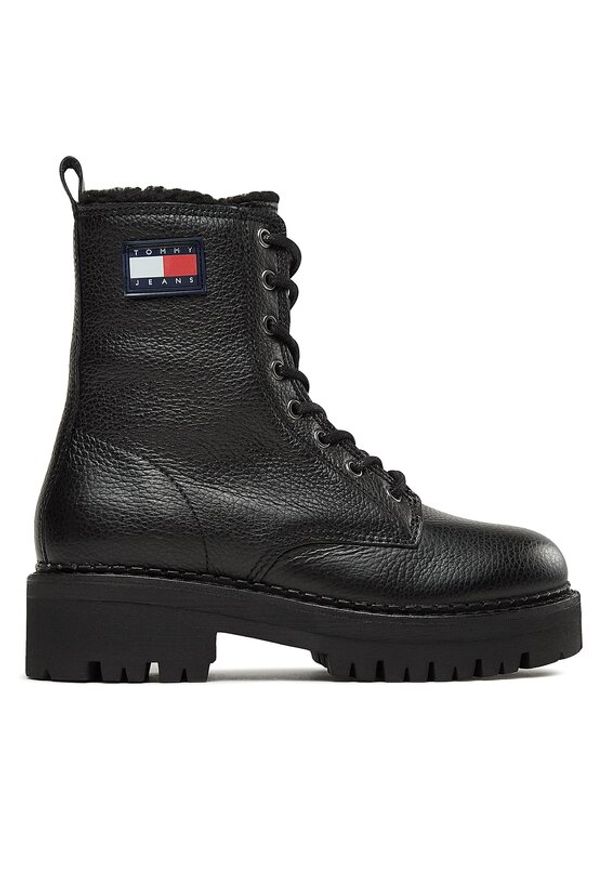Tommy Jeans Botki Tjw Urban Boot Tumbled Ltr Wl EN0EN02317 Czarny. Kolor: czarny