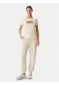 EA7 Emporio Armani T-Shirt 7W001093 AF10373 U1088 Beżowy Regular Fit. Kolor: beżowy. Materiał: bawełna #4