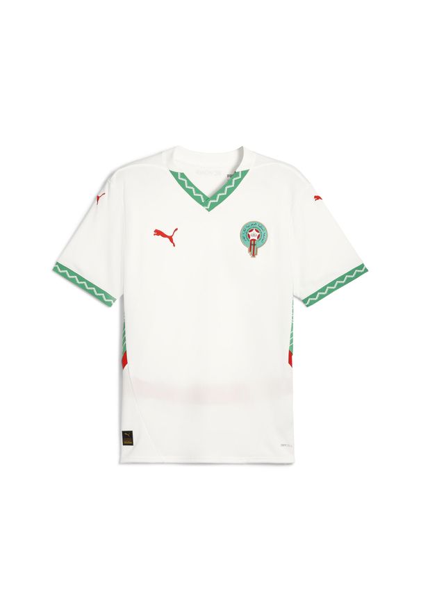 Puma - Męska koszulka wyjazdowa Maroko 2025 PUMA White Fast Green Red. Kolor: czerwony, zielony, biały, wielokolorowy. Sport: piłka nożna