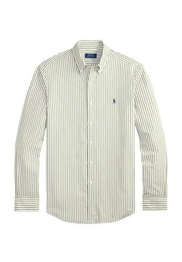 Polo Ralph Lauren Koszula 710B15595009 Zielony Custom Fit. Typ kołnierza: polo. Kolor: zielony. Materiał: bawełna