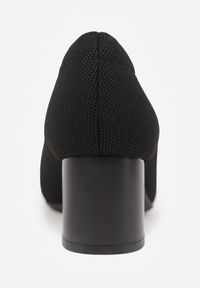 Born2be - Czarne Czółenka VICES ze Sportowej Tkaniny na Słupku Waesbella. Nosek buta: otwarty. Kolor: czarny. Materiał: tkanina. Obcas: na słupku. Styl: sportowy. Wysokość obcasa: średni #7