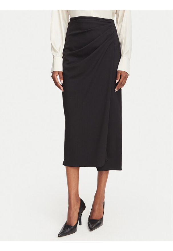 Marella Spódnica ołówkowa Zampa 2623106061 Czarny Slim Fit. Kolor: czarny. Materiał: wełna