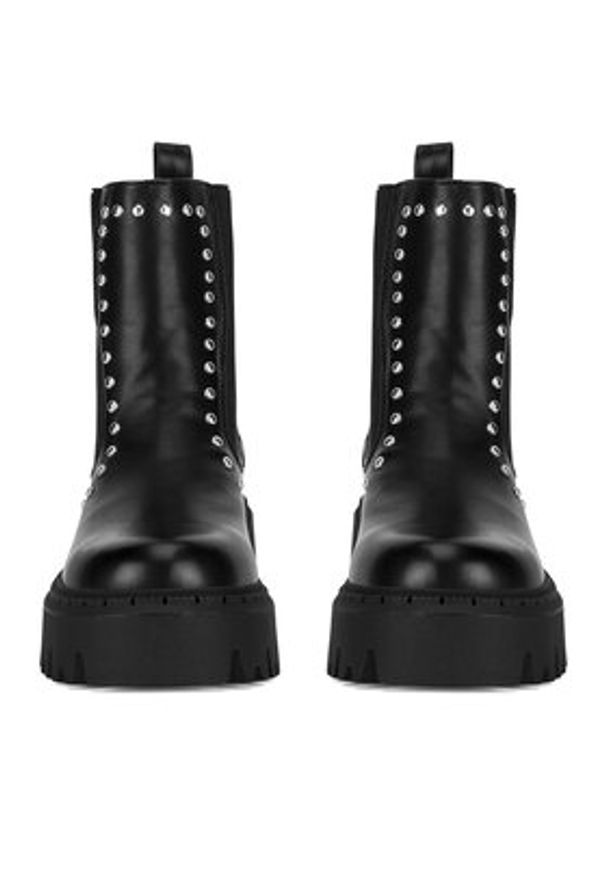 DeeZee Botki HY25365-14 Czarny. Kolor: czarny. Materiał: skóra