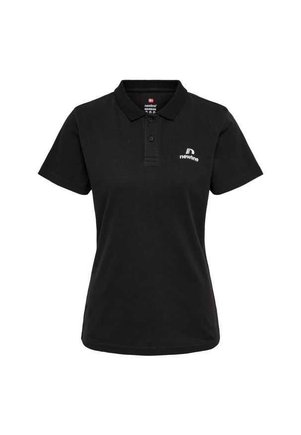 NewLine - Damska bawełniana koszulka polo Newline Lea. Typ kołnierza: polo. Kolor: czarny. Materiał: bawełna. Styl: elegancki