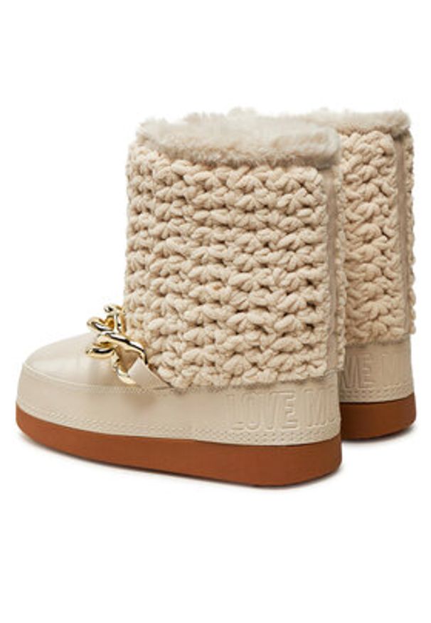 Love Moschino - LOVE MOSCHINO Śniegowce JA24322G0LISI120 Beżowy. Kolor: beżowy. Materiał: materiał