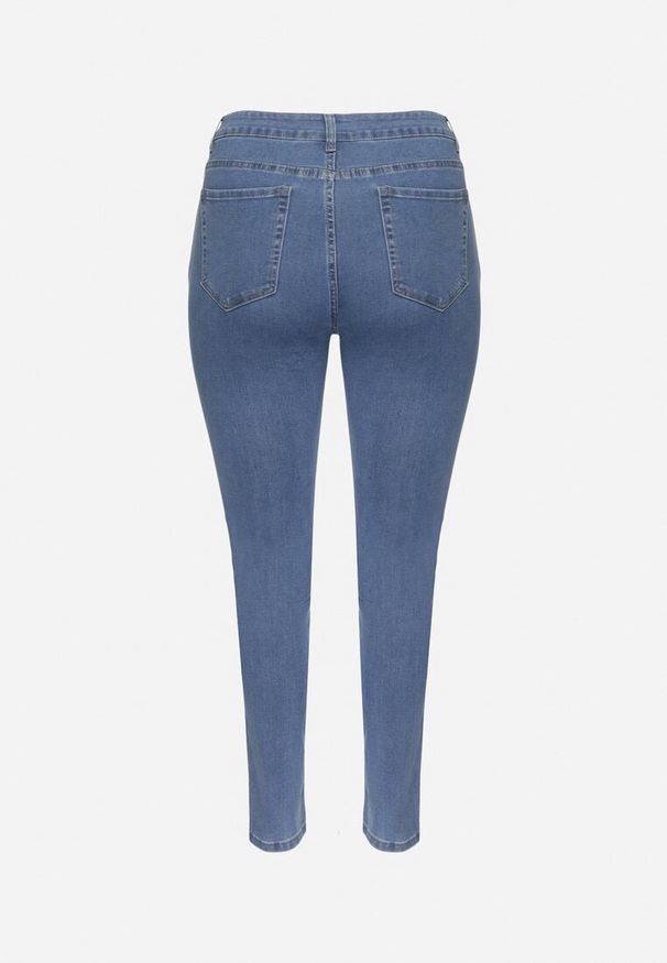 Born2be - Niebieskie Klasyczne Jeansy o Kroju Slim Regular Nalasin. Okazja: na co dzień. Kolor: niebieski. Styl: klasyczny