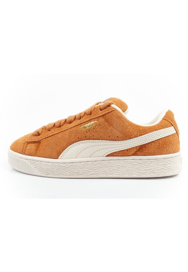 Buty sneakersy męskie Puma Suede XL Hairy skóra modne brązowe. Kolor: brązowy. Materiał: skóra. Szerokość cholewki: normalna. Model: Puma Suede
