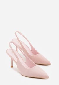 Born2be - Różowe Sandały na Szpilce z Imitacji Zamszu z Noskiem w Szpic Fyrlenne. Okazja: na co dzień, na spotkanie biznesowe, na ślub cywilny, do pracy, na wesele. Kolor: różowy. Materiał: zamsz. Sezon: wiosna, lato. Obcas: na szpilce. Styl: casual, biznesowy, elegancki, klasyczny #9