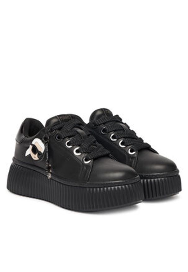 Karl Lagerfeld - KARL LAGERFELD Sneakersy KL42376T Czarny. Kolor: czarny. Materiał: skóra