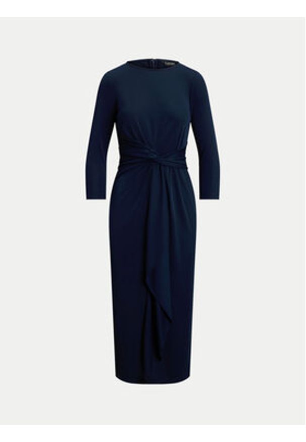 Lauren Ralph Lauren - LAUREN RALPH LAUREN Sukienka koktajlowa 250957698 Granatowy Slim Fit. Kolor: niebieski. Materiał: syntetyk. Styl: wizytowy