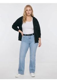 Big-Star - Bluza damska z kapturem rozpinana czarna Selina 906. Typ kołnierza: kaptur. Kolor: czarny. Materiał: dzianina. Wzór: ze splotem #7