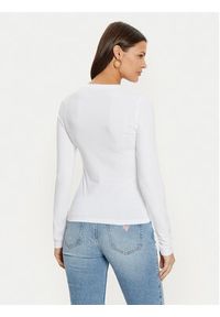 Guess Jeans Bluzka W4YI21 J1314 Biały Slim Fit. Kolor: biały. Materiał: bawełna #4