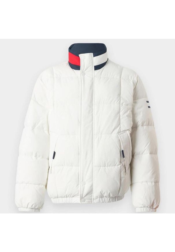 TOMMY HILFIGER - Kurtka TOMMY JEANS TJM DNA COLLAR PUFFR EXT Biały. Kolor: biały. Materiał: jeans