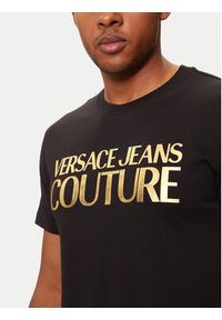 Versace Jeans Couture T-Shirt 77GAHT05 Czarny Regular Fit. Kolor: czarny. Materiał: bawełna