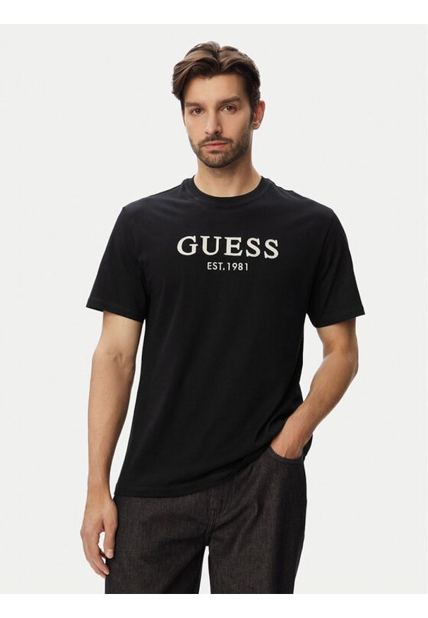 Guess T-Shirt 182676 Czarny Classic Fit. Kolor: czarny
