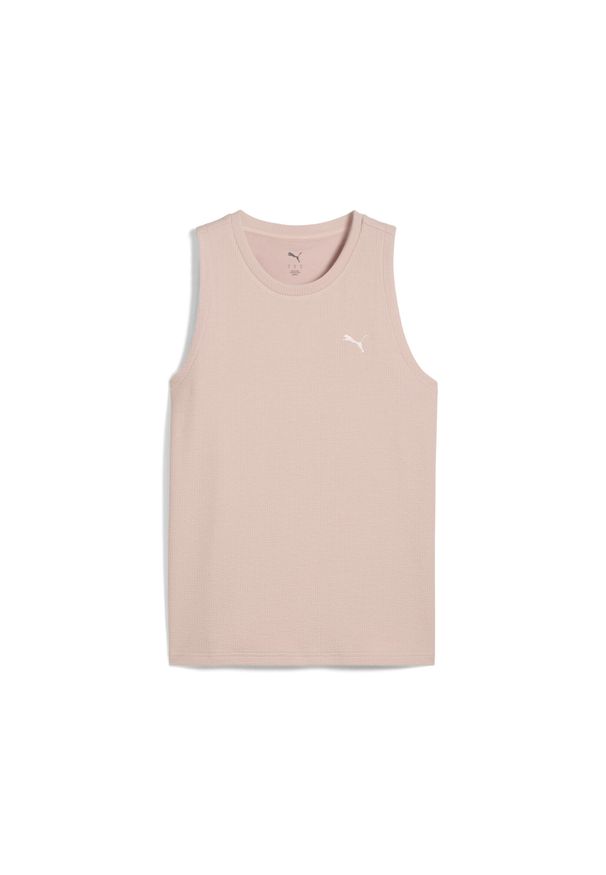 Puma - Damska koszulka bez rękawów HER PUMA Rose Quartz Pink. Kolor: różowy. Materiał: materiał. Długość rękawa: bez rękawów. Wzór: haft. Sport: bieganie