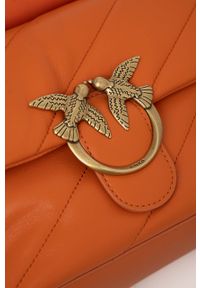 Pinko plecak damski kolor pomarańczowy mały gładki. Kolor: pomarańczowy. Wzór: gładki #2