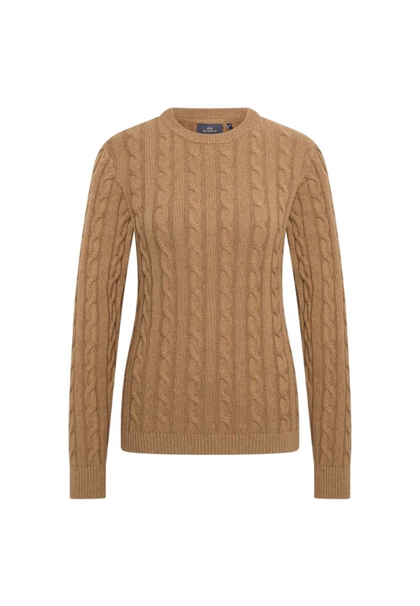 HV POLO - Sweter damski HV Polo Tally. Typ kołnierza: polo. Kolor: brązowy. Materiał: polar. Sezon: zima