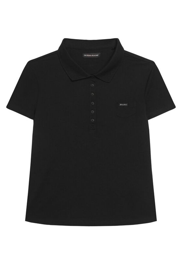 Guess Polo W5GP73 KCYR1 Czarny Regular Fit. Typ kołnierza: polo. Kolor: czarny. Materiał: bawełna