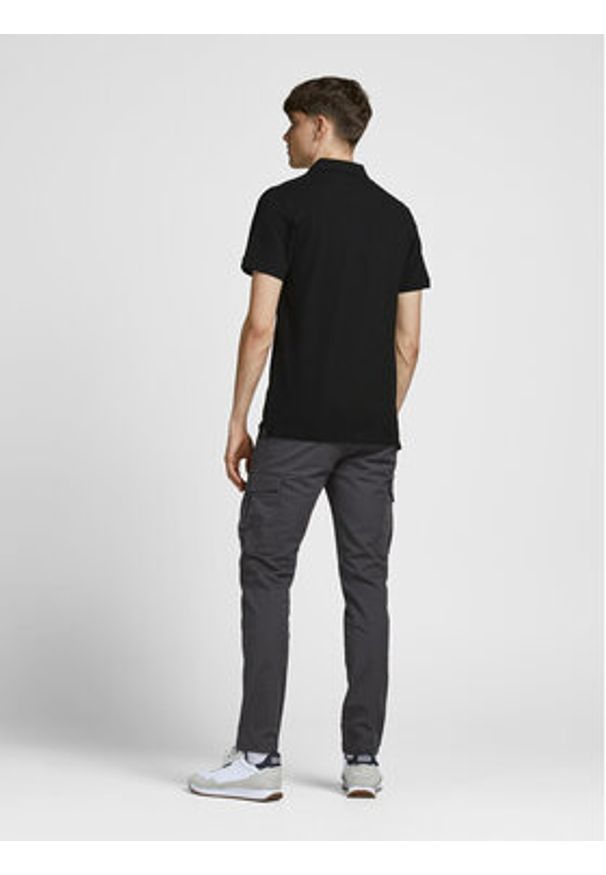 Jack & Jones - Jack&Jones Polo Paulos 12136668 Czarny Slim Fit. Typ kołnierza: polo. Kolor: czarny. Materiał: bawełna