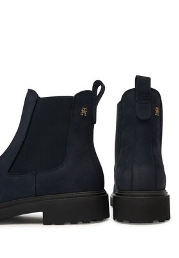 TOMMY HILFIGER - Tommy Hilfiger Sztyblety Nubuck Cleated FW0FW09041 Granatowy. Kolor: niebieski. Materiał: nubuk, skóra
