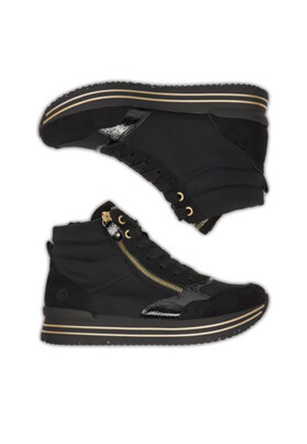 Remonte Sneakersy D1370-01 Czarny. Kolor: czarny. Materiał: materiał