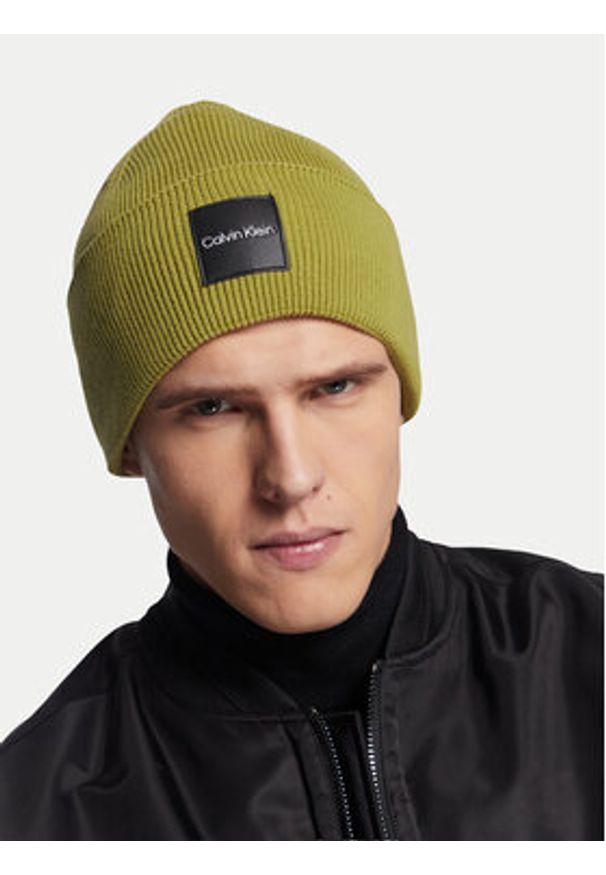 Calvin Klein Czapka K50K509682 Zielony. Kolor: zielony. Materiał: bawełna