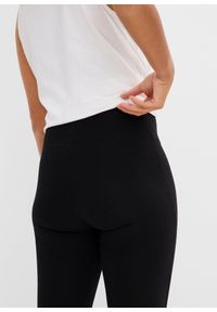 bonprix - Legginsy z poszerzanymi nogawkami. Kolor: czarny. Materiał: bawełna #3