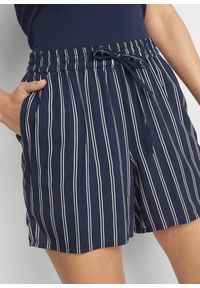 bonprix - Szorty z wiskozy z wiązanym paskiem (2 szt.). Kolor: niebieski. Materiał: wiskoza. Długość: krótkie. Wzór: nadruk #2