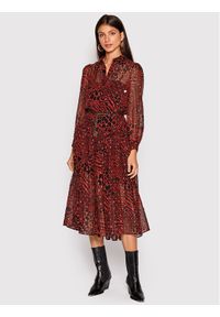 MICHAEL Michael Kors Sukienka koszulowa Metallic Fil Coupé Animal Print MU281425X1 Czerwony Regular Fit. Kolor: czerwony. Materiał: wiskoza. Wzór: nadruk. Typ sukienki: koszulowe #1