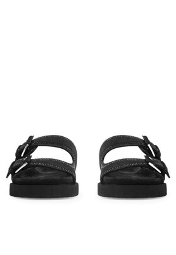 Eva Minge Klapki ELENA-24SS800 Czarny. Kolor: czarny. Materiał: zamsz, skóra