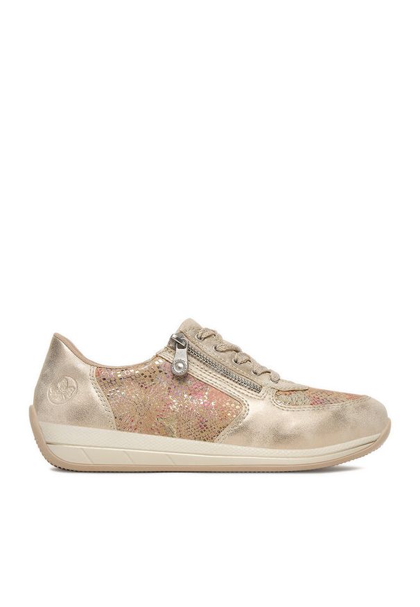 Sneakersy Rieker. Kolor: złoty