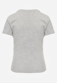 Renee - Szary T-shirt z Bawełny z Okrągłym Dekoltem Nedima. Okazja: na co dzień. Kolor: szary. Materiał: bawełna. Styl: casual, klasyczny #3