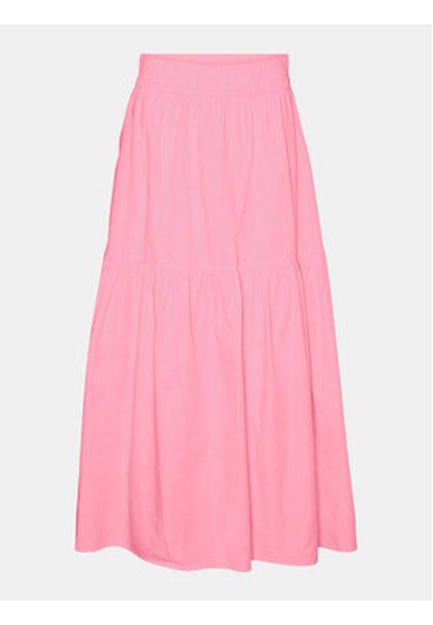 Vero Moda Spódnica trapezowa Charlotte 10303657 Różowy Regular Fit. Kolor: różowy. Materiał: bawełna