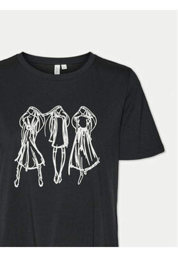 Vero Moda T-Shirt Romy 10320297 Czarny Regular Fit. Kolor: czarny. Materiał: bawełna