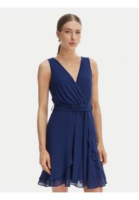 Morgan Sukienka koktajlowa 241-ROSVAL Granatowy Regular Fit. Kolor: niebieski. Materiał: syntetyk. Styl: wizytowy #1