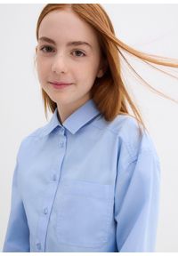 bonprix - Koszula oversize z czystej bawełny. Kolor: niebieski. Materiał: bawełna #2