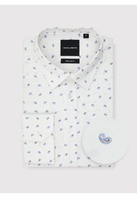 Pako Lorente - PAKO LORENTE - Biała koszula męska paisley. Kolor: biały. Materiał: bawełna, elastan. Długość rękawa: długi rękaw. Długość: długie. Wzór: paisley. Sezon: jesień #6