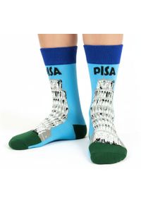 His Story - Skarpetki Bawełniane - Tematyczne - Krzywa Wieża w Pizie. Kolor: niebieski. Materiał: elastan, bawełna, poliamid #7