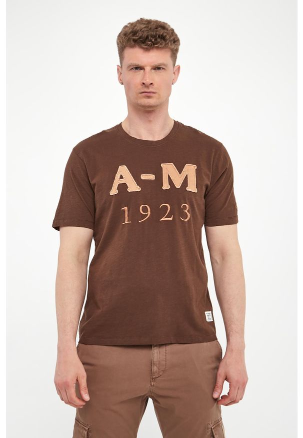 Aeronautica Militare - T-shirt męski z haftem AERONAUTICA MILITARE. Wzór: haft